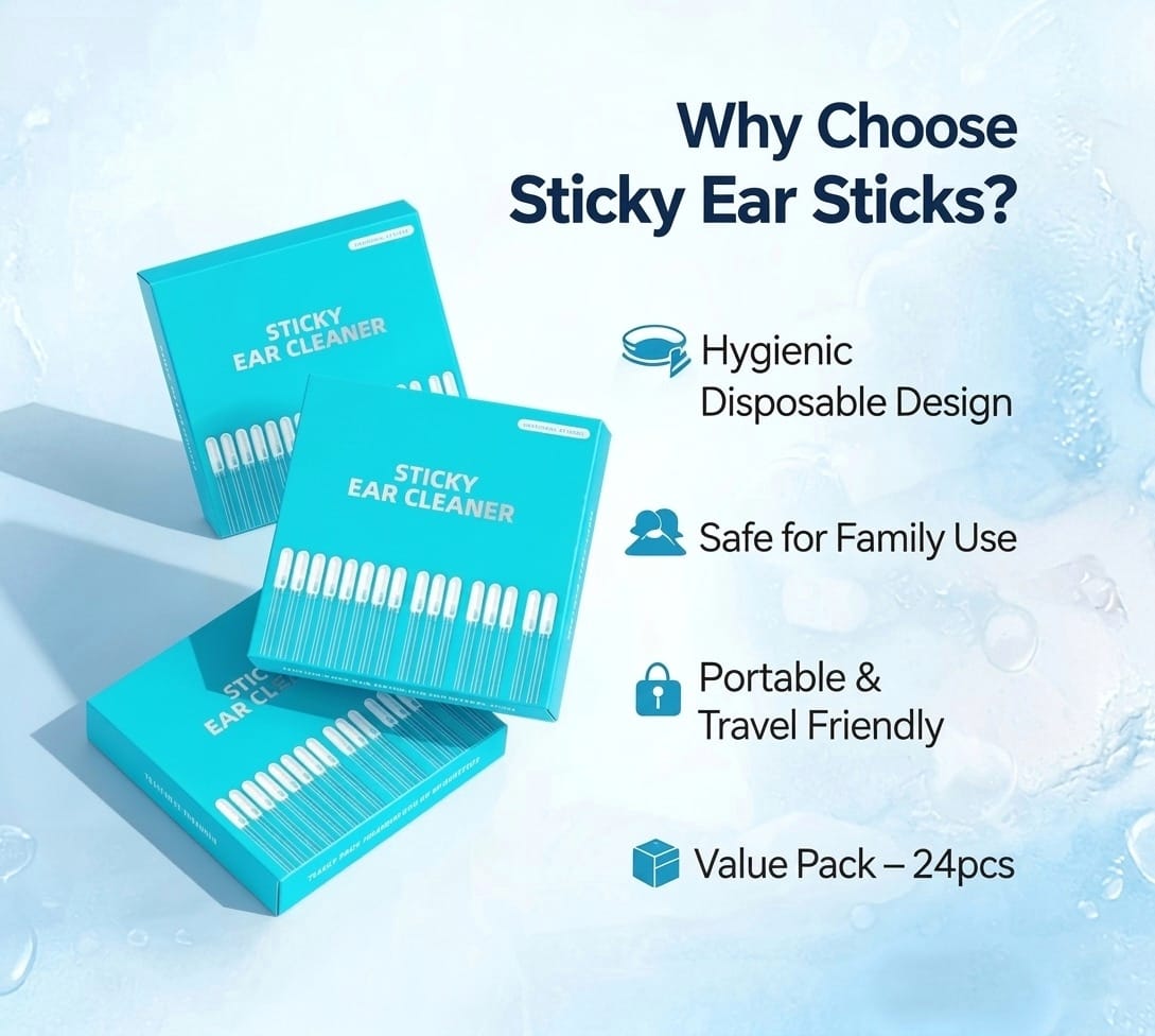 Sticky Ear Cleaning Sticks - Gentle, Visible Ear Care