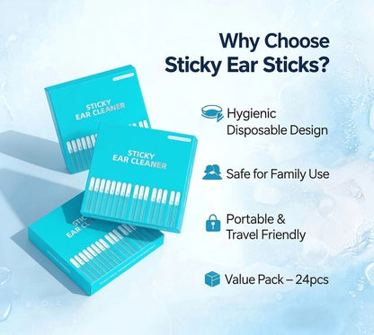 Sticky Ear Cleaning Sticks - Gentle, Visible Ear Care